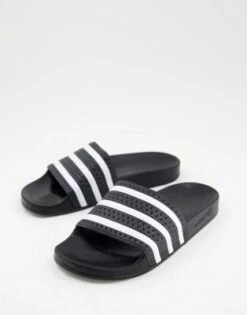 Adidas Originals - Adilette - Sliders Nere E Bianche