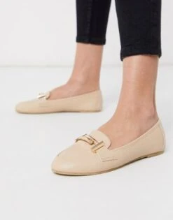 RAID - Nidhi - Mocassini Beige Con Morsetto Dorato -Public Desire Shop 14395361 3