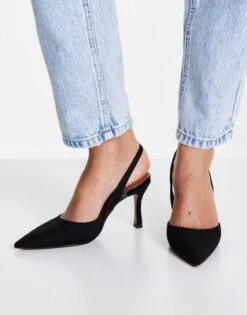ASOS DESIGN - Samber - Scarpe Con Tacco A Spillo E Cinturino Posteriore Nero