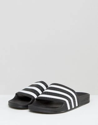 Adidas Originals - Adilette - Slider Nere E Bianche - immagine 2