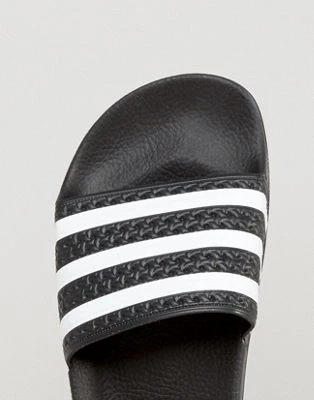 Adidas Originals - Adilette - Slider Nere E Bianche - immagine 3
