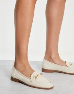 ASOS DESIGN - Mussy - Mocassini Color Naturale Con Finiture
