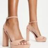 ASOS DESIGN - Noun - Sandali Beige Minimal Con Tacco E Plateau