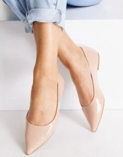 ASOS DESIGN - Lucky - Ballerine A Punta Beige
