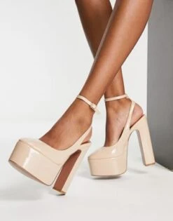 ASOS DESIGN - Pronto - Scarpe Con Tacco Alto Beige Con Plateau