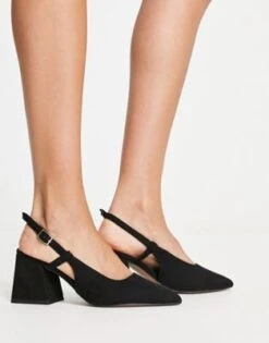 ASOS DESIGN - Sydney - Scarpe Con Tacco Medio E Cinturino Posteriore Nere