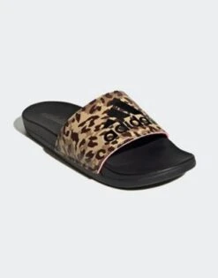 Adidas Originals - Adilete - Sliders Con Stampa Leopardata