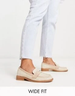 ASOS DESIGN - Marvellous - Mocassini Bassi A Pianta Larga Colore Neutro