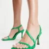 ASOS DESIGN - Haya - Sandali Con Tacco Medio Asimmetrici Verdi