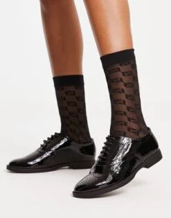 New Look - Wide Fit - Brogue Stringate Nere -Public Desire Shop 203783327 4