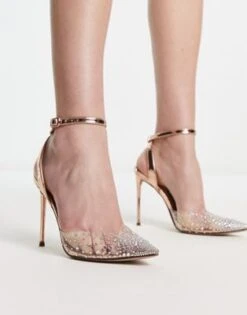 Steve Madden - Revert - Scarpe Con Tacco Color Oro Rosa
