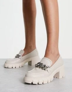 Madden Girl - Hoxton - Mocassini Color Osso Con Tacco