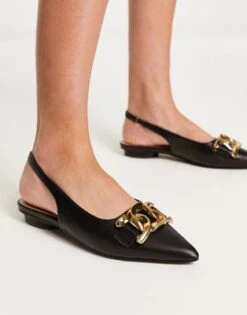 RAID - Scarpe Basse Nere Con Fibbia Color Oro -Public Desire Shop 204002920 4