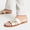 Accessorize - Sliders In Pelle Oro Con Cut-out