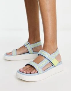 HUGO - Emma - Sandali Azzurro Pastello Con Cinturini