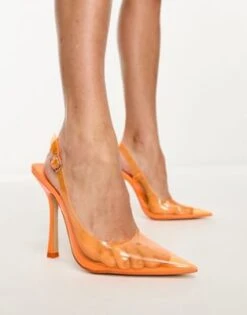 Public Desire - Infinity - Scarpe Décolleté Arancioni Trasparenti