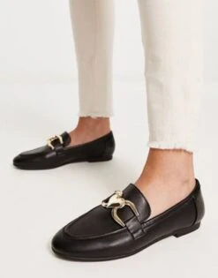 River Island - Mocassini Neri Con Dettaglio A Catena A Cuore