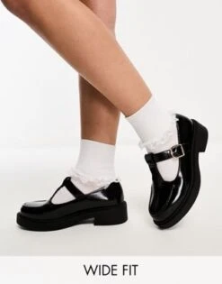 ASOS DESIGN - Margo - Scarpe Basse Mary Jane A Pianta Larga Nere