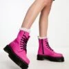 Dr. Martens Dr Martens - Jadon - Stivaletti Con 8 Paia Di Occhielli E Plateau In Pelle Rosa