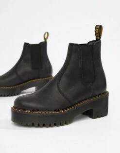 Dr. Martens Dr Martens - Rometty - Stivaletti Chelsea Nero Pelle Con Tacco